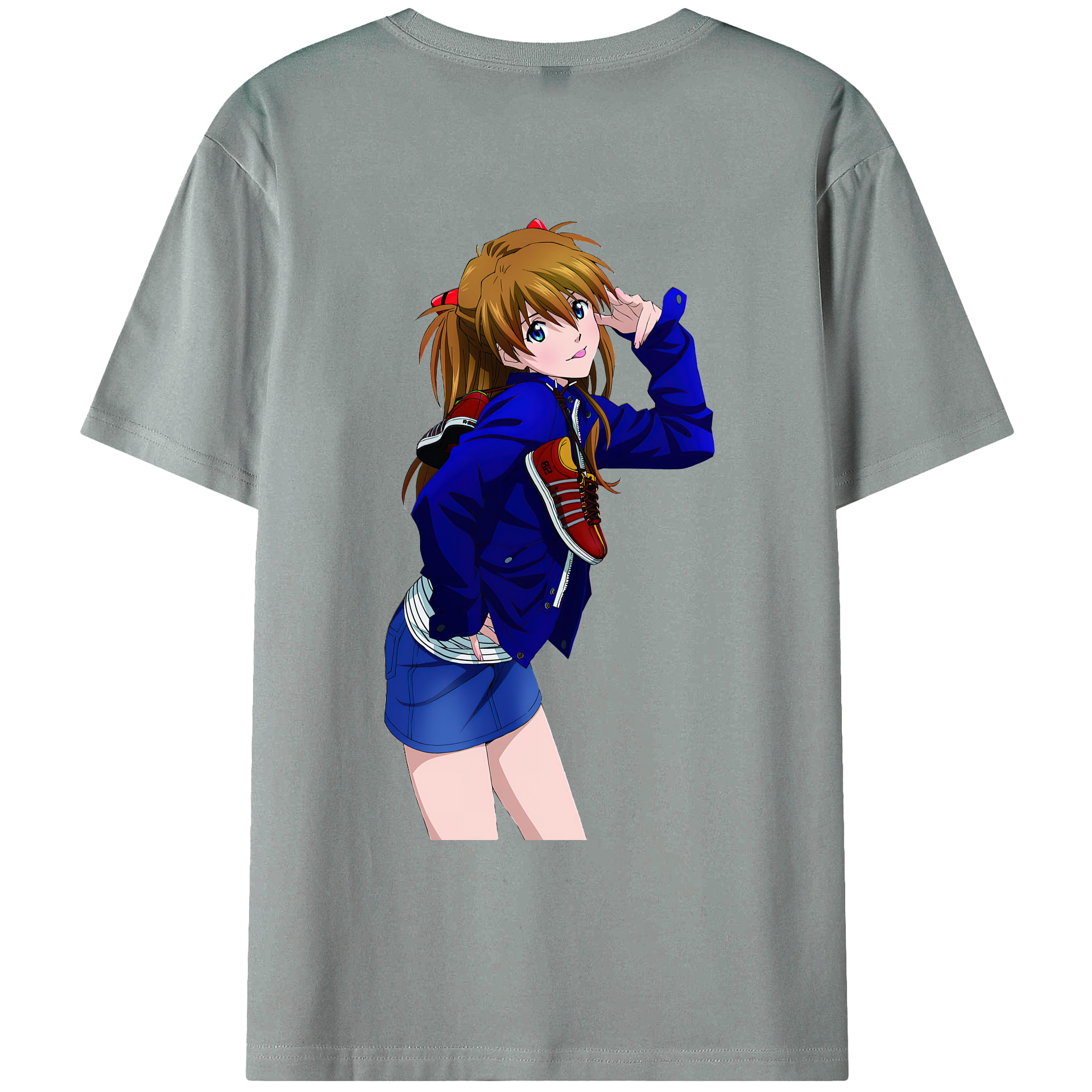 （画像用） EVA 新世紀エヴァンゲリオン 綿100％ メンズ半袖Tシャツ（バックプリント） 通気性